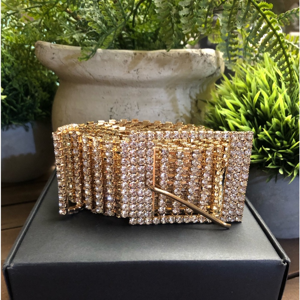 WHIPPY Women Rhinestone Belt Shiny Diamond Crystal
